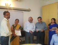 Sh. Tapas Chakrabarty from Kolkata Port Trust  recieving his certificate after attending the RSFTM Program of CILT from 30 Apr - 04 May 2018
