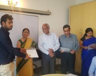Sh. Suprabhat  from Central Warehousing Corporation recieving his certificate after attending the RSFTM Program of CILT from 30 Apr - 04 May 2018
